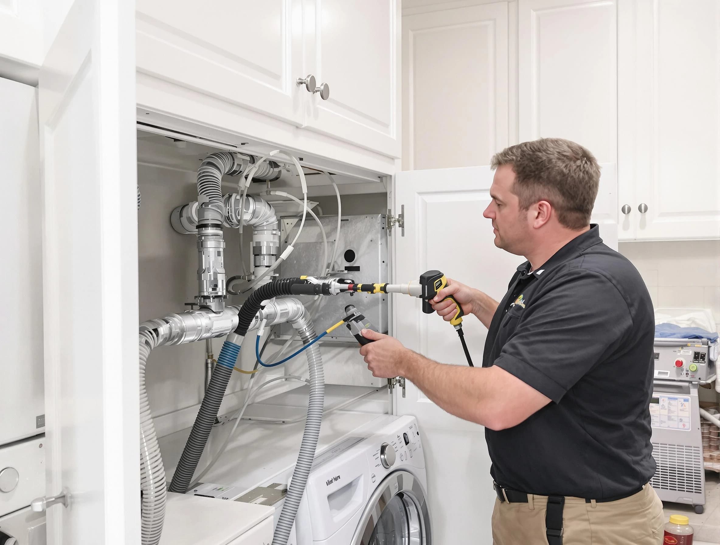 Hapeville Dryer Vent Cleaning professional removing severe blockage from a clogged dryer vent in Hapeville