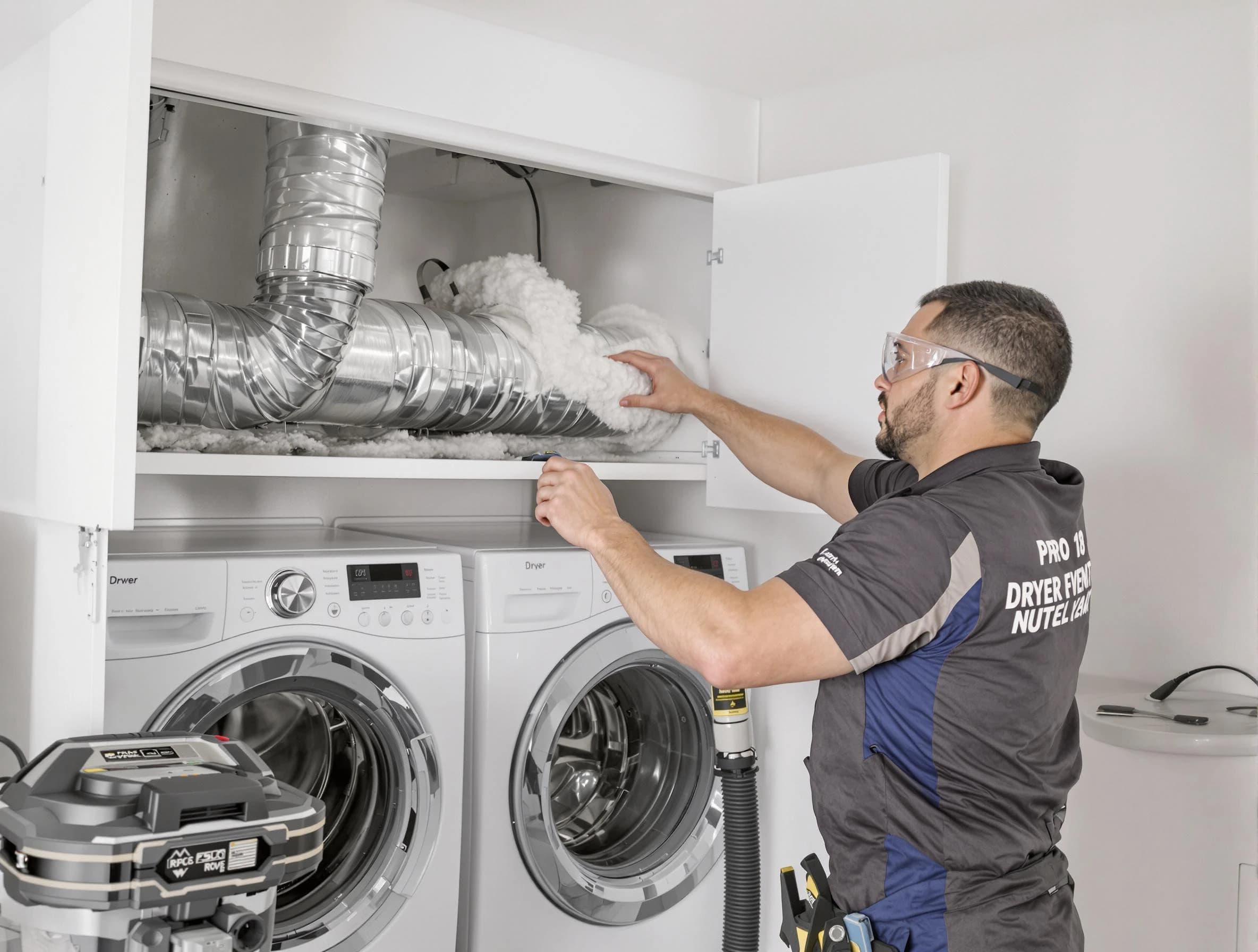 Hapeville Dryer Vent Cleaning certified technician performing specialized gas dryer vent cleaning in Hapeville